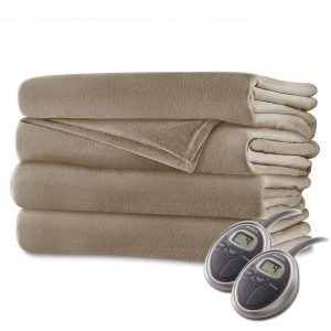 Sunbeam - Queen Size Heated Blanket Luxurious Velvet Plush