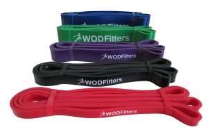 WODFitters Stretch Resistance Pull Up Assist Band with eGuide, 4 Band Set