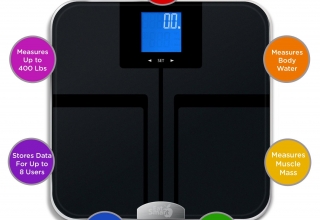 EatSmart Precision GetFit Digital Body Fat Scale w-400 lb. Capacity & Auto Recognition Technology